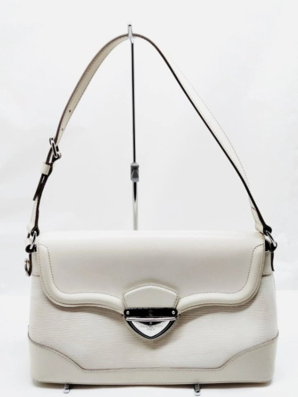 LOUIS VUITTON White Epi Leather Bagatelle PM Bag